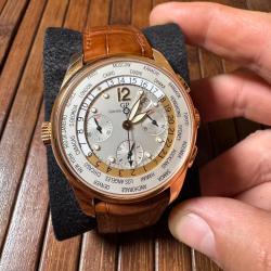 SUPERBE MONTRE GIRARD PERREGAUX WW.T FULL GOLD WORLD TIME CHRONOGRAPH 43 mm