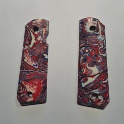 PLAQUETTES G10 ASPECT MARBRE Mod&egrave;le Pistolet 1911