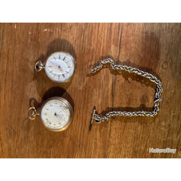 Lot de 2 montres � gousset fonctionnent