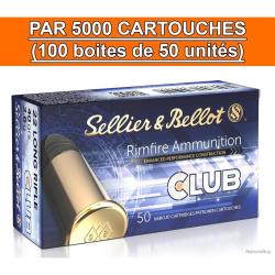 OFFRE ECO - CARTON DE 5000 CARTOUCHES SELLIER&BELLOT CLUB CAL.22LR 40GR