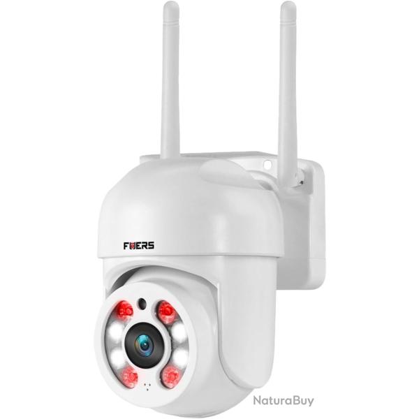 Cam�ra de surveillance ext�rieure Wi-Fi 3 MP PTZ 350 degr�s avec d�tection de personnes, WiFi 2,4 GH