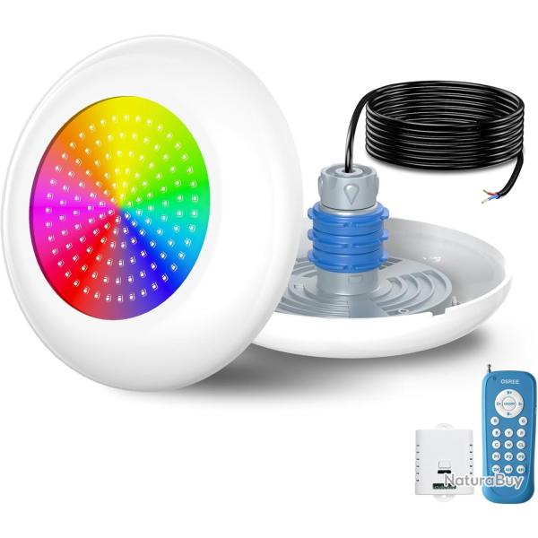 Projecteur Piscine Vissable avec Filetage 1,5", 15W RGB Spot LED Piscine Multicolore Contr�le avec T