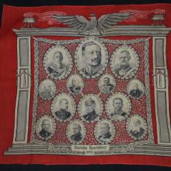 MOUCHOIR ALLEMAND GRANDE GUERRE 1914/18-DEUTSCHE HEERF&Uuml;HRER 1914-WILHEM 2-MARECHAUX-GENERAUX-AMIRAUX