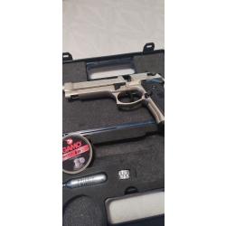 Beretta M92 FS UMAREX Full m&eacute;tal Nickel&eacute; Cal 4.5 Mm 177 Plombs