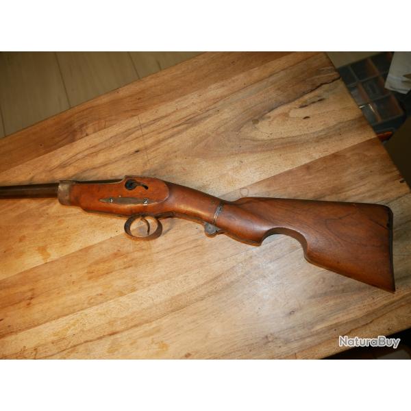 Rare et surement unique fusil � percussion pliant de braconnier