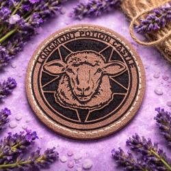 Patch Longmont Potion Castle LPC - Lamb Pentagram Mouton Cuir PU Velcro 6,5cm Prank Call Underground