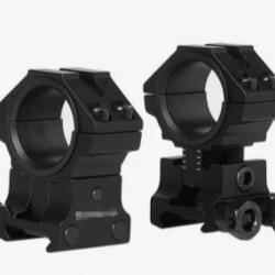 Promo !!! 2 Colliers r&eacute;glables en hauteur pour montage lunette de diam&egrave;tre 25,4 et 30 mm