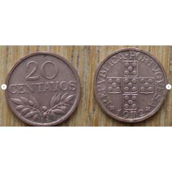 Portugal 20 Centavos 1972 Piece Europe Centavo Escudos