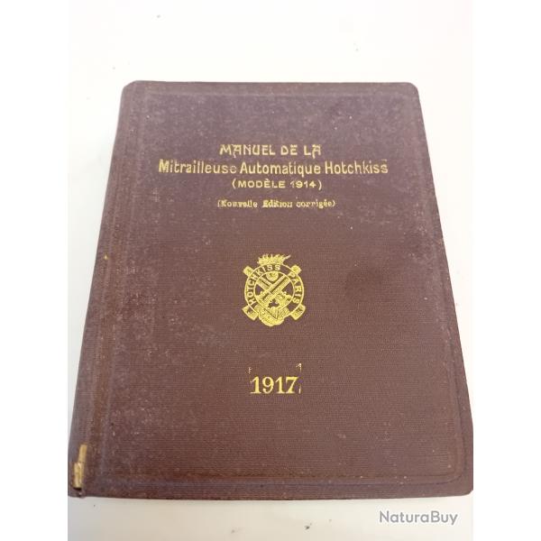 Manuel de la mitrailleuse  HotchkissModele 1914