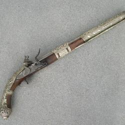 Tr&eacute;s Grand et Rare  Pistolet Alg&eacute;rien Empire Ottoman, r&eacute;gence d'Alger d&eacute;but XIXe .