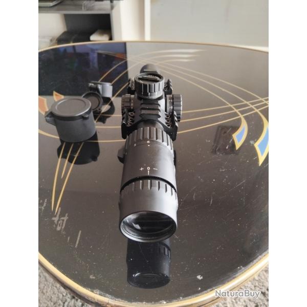 Vends lunette westhunter HD 1-6-24 tir illumin� rouge ou vert avec montage picatinny 21 _ prix 110�