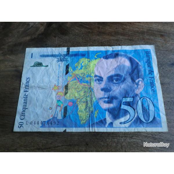 billet 50 francs saint exupery  L 044476492 / 1997