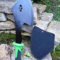 Grosse Hache Tomahawk Sauvetage Axe Survie Rescue Clef Oxyg&egrave;ne Acier 3Cr13 Manche Abs Etui Nylon00