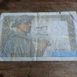 billet 10 francs mineur  L.4.12.1947.L