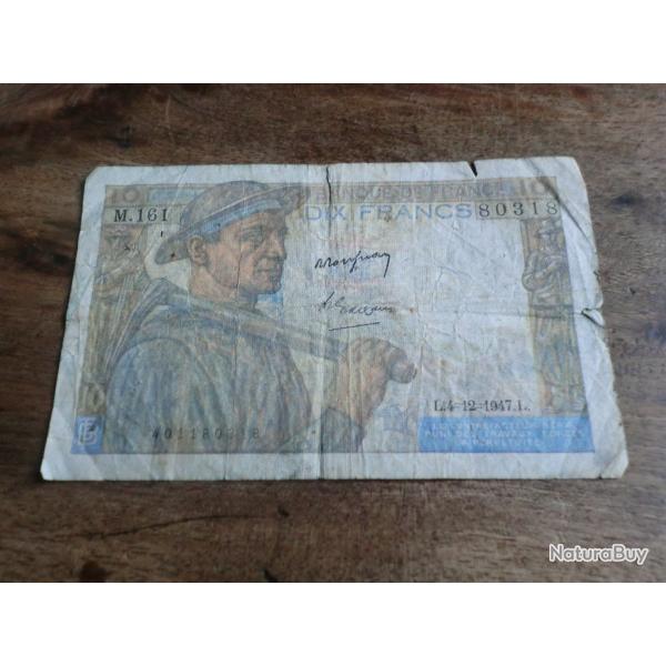 billet 10 francs mineur  L.4.12.1947.L