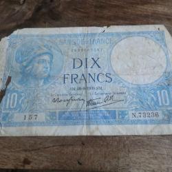 billet 10 francs minerve  SM.28.9.1939.SM