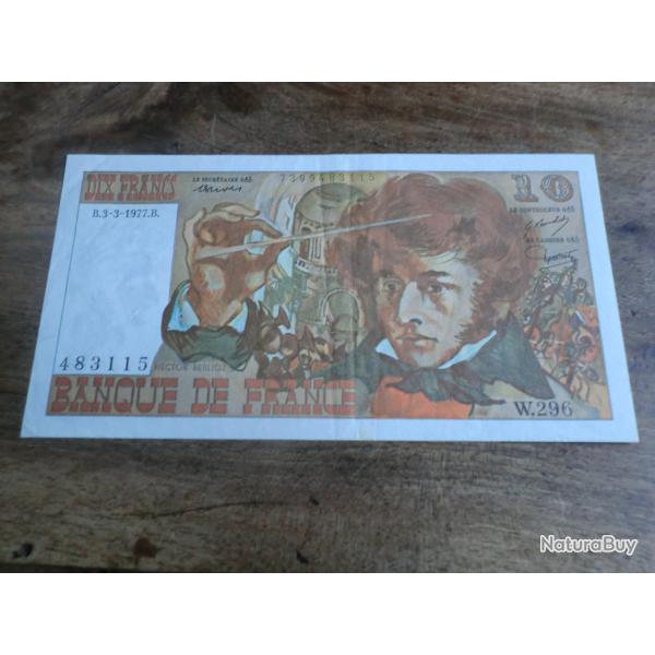 billet 10 francs berlioz B.3.3.1977.B