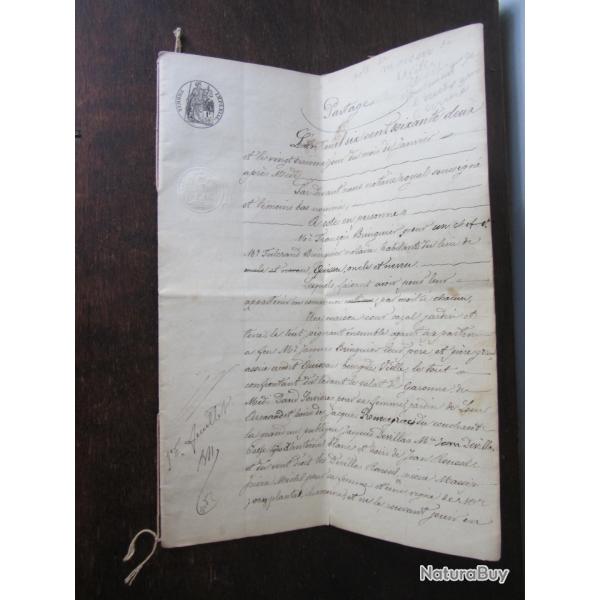 Acte notari� de partage familial de 1862