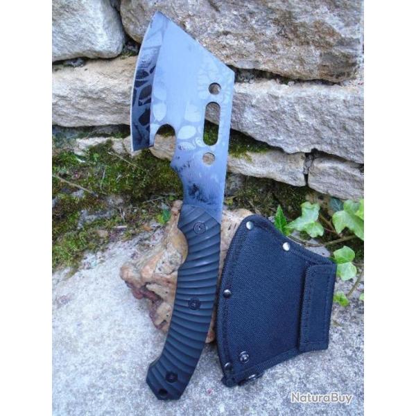 Hache Tomahawk Survivalisme Axe Survie Treck Amazonie Extraction Acier 3Cr13 Manche Abs Etui Nylon