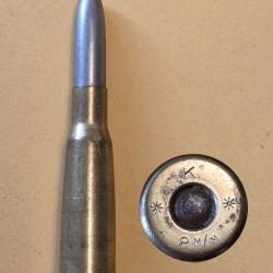 Une cartouche Lebel Anglaise K/*/8mm/* commercial de stand balle M ,non charg&eacute;e