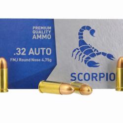 Munitions - STV - Scorpio 7.65/32 Auto LIV OFFERTE LOT DE 500