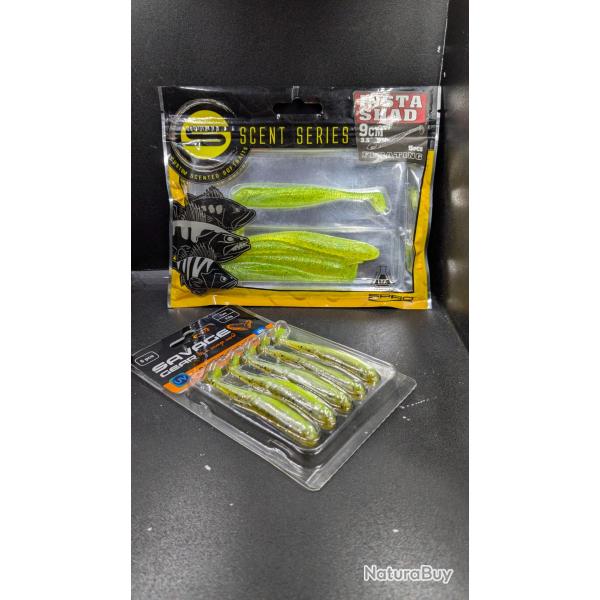 Lot 508  / leurres SPRO INSTA SHAD + SAVAGE GEAR CRAFT BLEAK ...