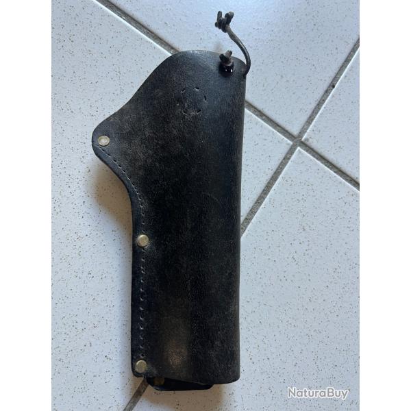 �tui pistolet en cuir noir