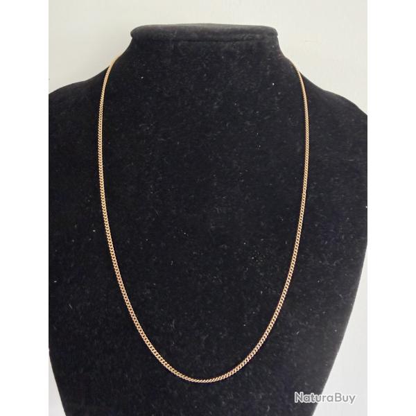 Jolie chaine or rose 18 carats - 46 cm - collier gourmette