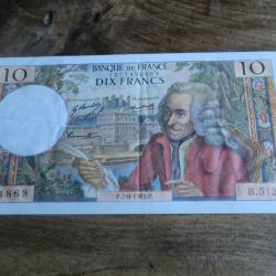 billet 10 francs voltaire P.7.8.1969.P