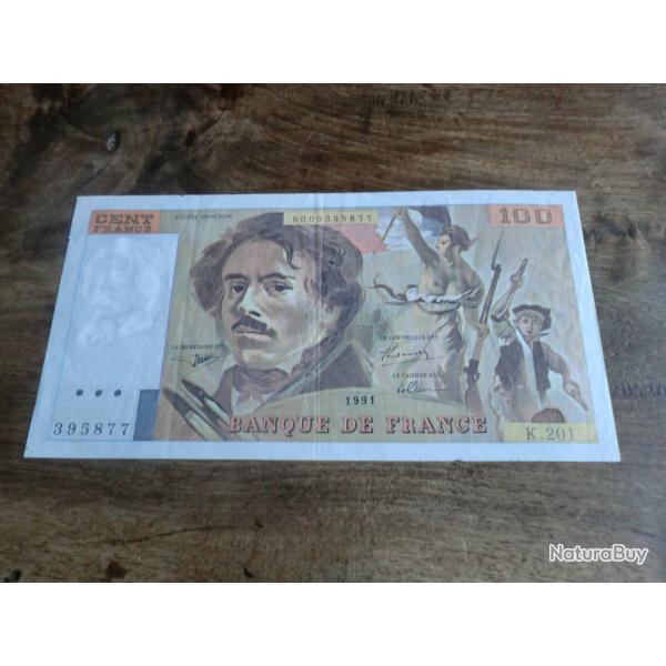 billet 100 francs delacroix  395877  /1991