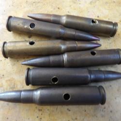 7.62 x 51 FAL balle pointue cuivre Belgique symbole OTAN F N  1958 neutralis&eacute;e