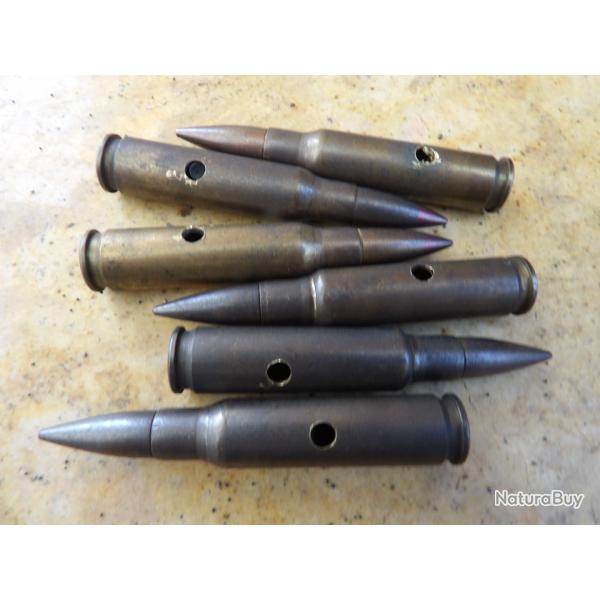 7.62 x 51 FAL balle pointue cuivre Belgique symbole OTAN F N  1958 neutralis�e