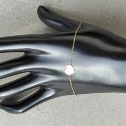 Bracelet enfant or 9 carats - coeur - 16,5 et 18,5 cm