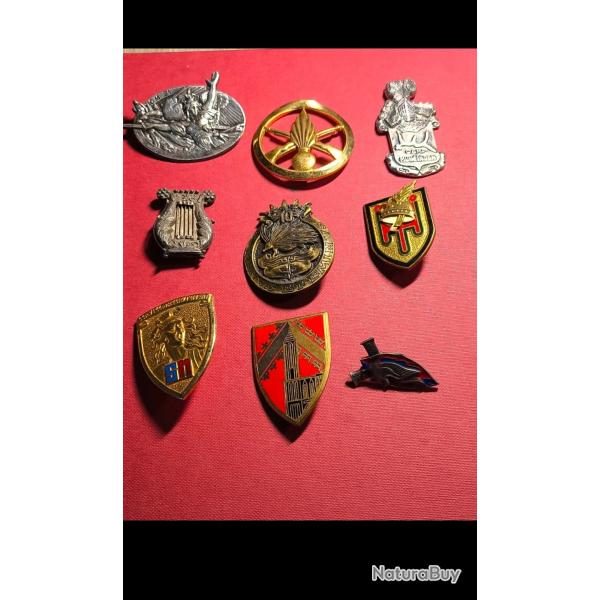 Lot de 8 Insignes Militaires (Pucelles) - Drago & Arthus Bertrand - G2008, G2225, G1443