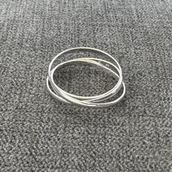 Bague triple anneaux neuve argent - taille 57