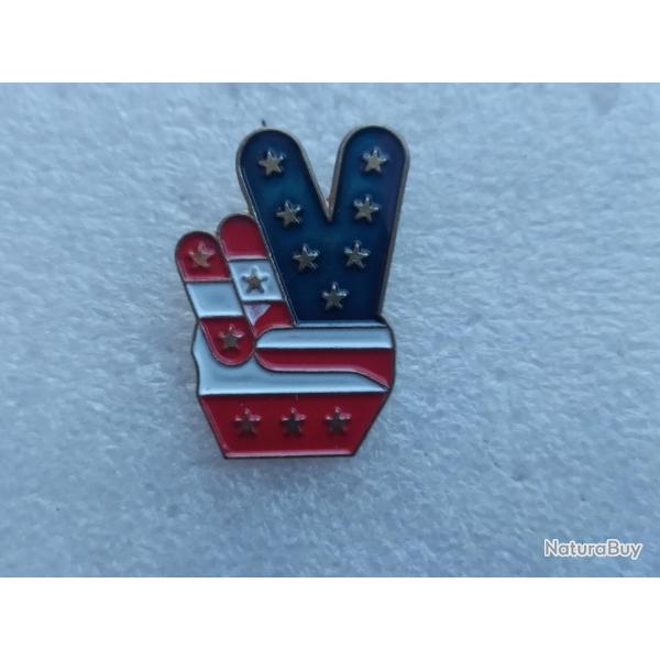 PINS USA LE V DE VICTOIRE COULEUR DRAPEAU ETATS UNIS VICTOIRE GUERRE VIETNAM IRAK GOLFE model 2