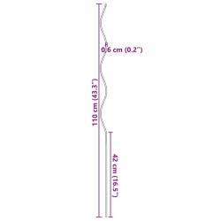 Supports de plantes en spirale 20 pcs Acier galvanis&eacute; 110 cm