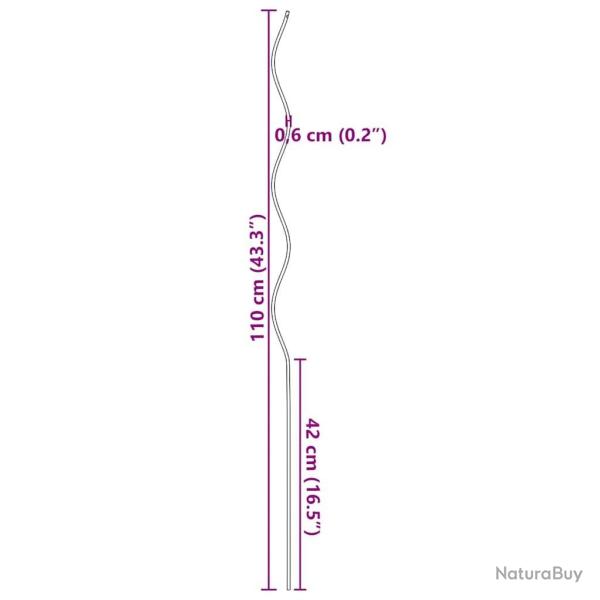 Supports de plantes en spirale 20 pcs Acier galvanis� 110 cm