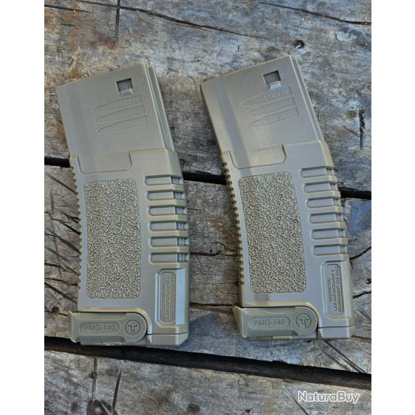 Lot de 2 chargeurs Ares Amoeba 140 billes, en polym�re.