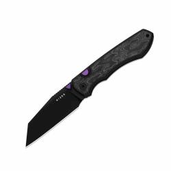 Couteau Kizer Vanguard Wharning Lame Sheepsfoot Acier S45VN Black Manche Alu/Micarta Clip KI3738A2