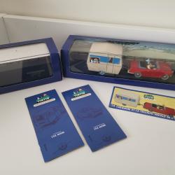 La Triumph Herald et la caravane de L'Ile Noire Tintin 1/43 neuf