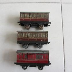 3 Wagons voyageurs Hornby Meccano O 1940