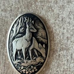 Calotte Blaser R93, R8, K95 en argent motif chevreuil Ancien motif