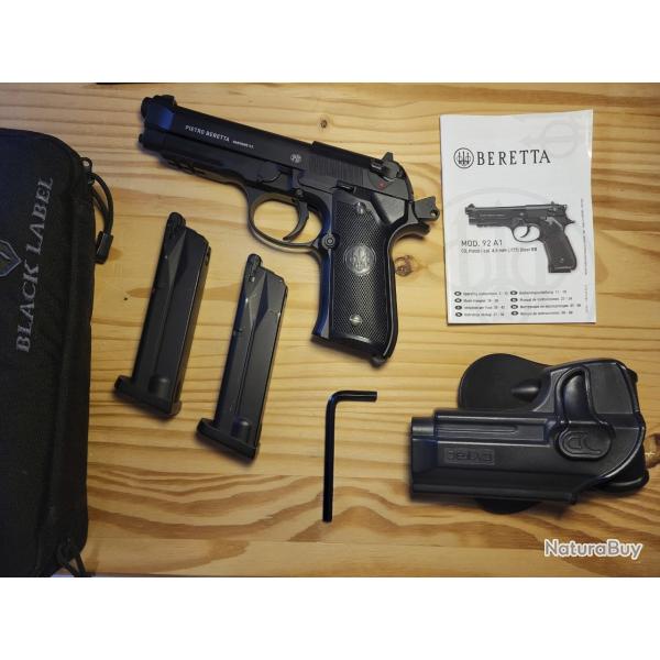 Pack Pistolet Beretta M92 A1 CO2 cal. 4.5mm 1.6j BB Semi auto