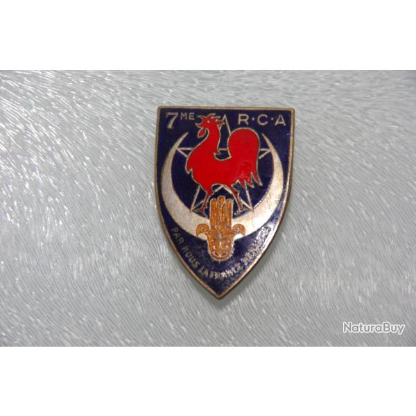 INSIGNE  7 � REGIMENT  CHASSEUR  AFRIQUE -------- DRAGO PARIS  25 RUE BERANGER