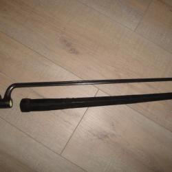 BAIONNETTE AUTRICHIENNE A DOUILLE A LAME CRUCIFORME AVEC SON RARE FOURREAU CUIR