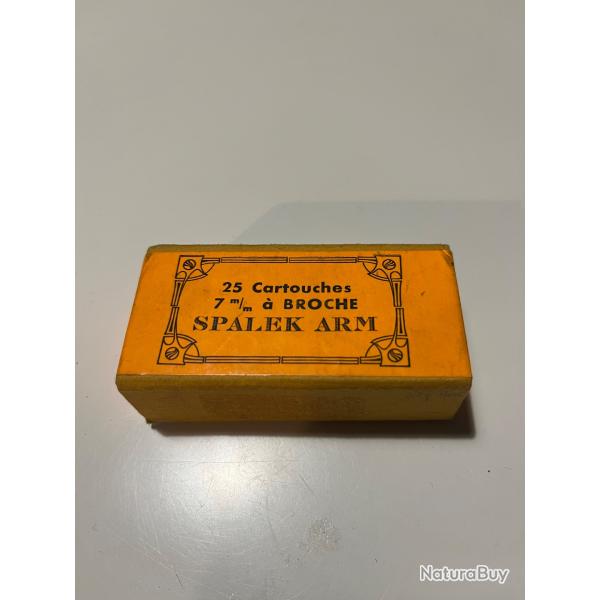 bo�te neuve 25 cartouches 7 mm � broche spalek arm