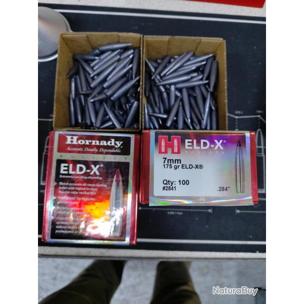 ogive HORNADY ELDX cal .284   175grs /100 MOLYCOTE