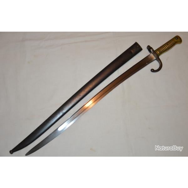 SABRE BAIONNETTE CHASSEPOT MOD. 1866-MANUFACTURE DE St ETIENNE AO�T1874-ARTILLERIE-GENDARMERIE GRAS