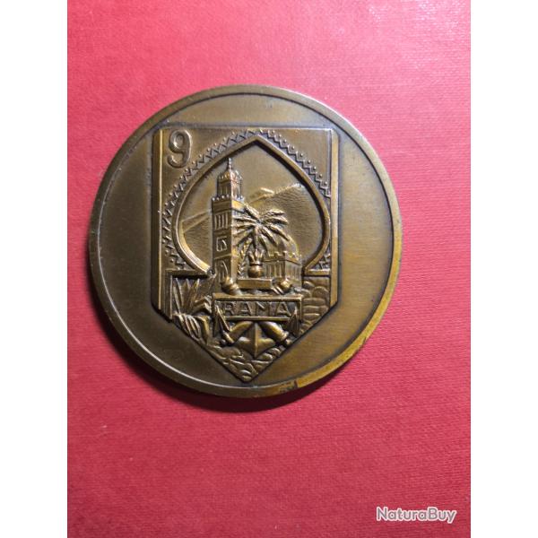 [PRESTIGE] M�daille de Table 9e RAMa Arthus-Bertrand - Historique Maroc Toulon Indochine